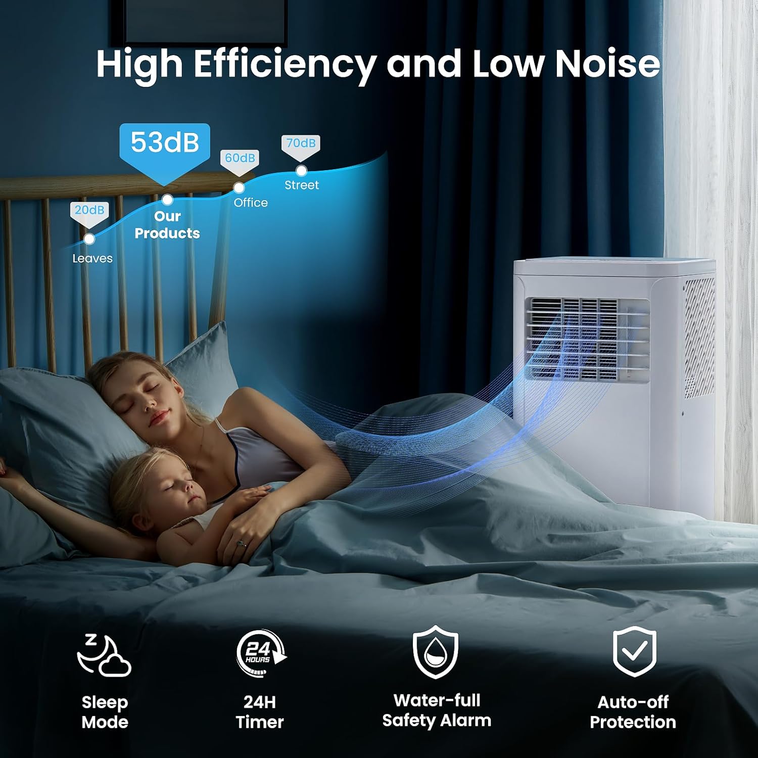 ZAFRO Portable Air Conditioners, 10000 BTU, 3 in 1 Portable AC Unit with Window Kits, Fan & Dehumidifier Modes, Cools up to 450 Sq.Ft, LED Display/Remote Control, 24H Timer for Living Room, Bedroom