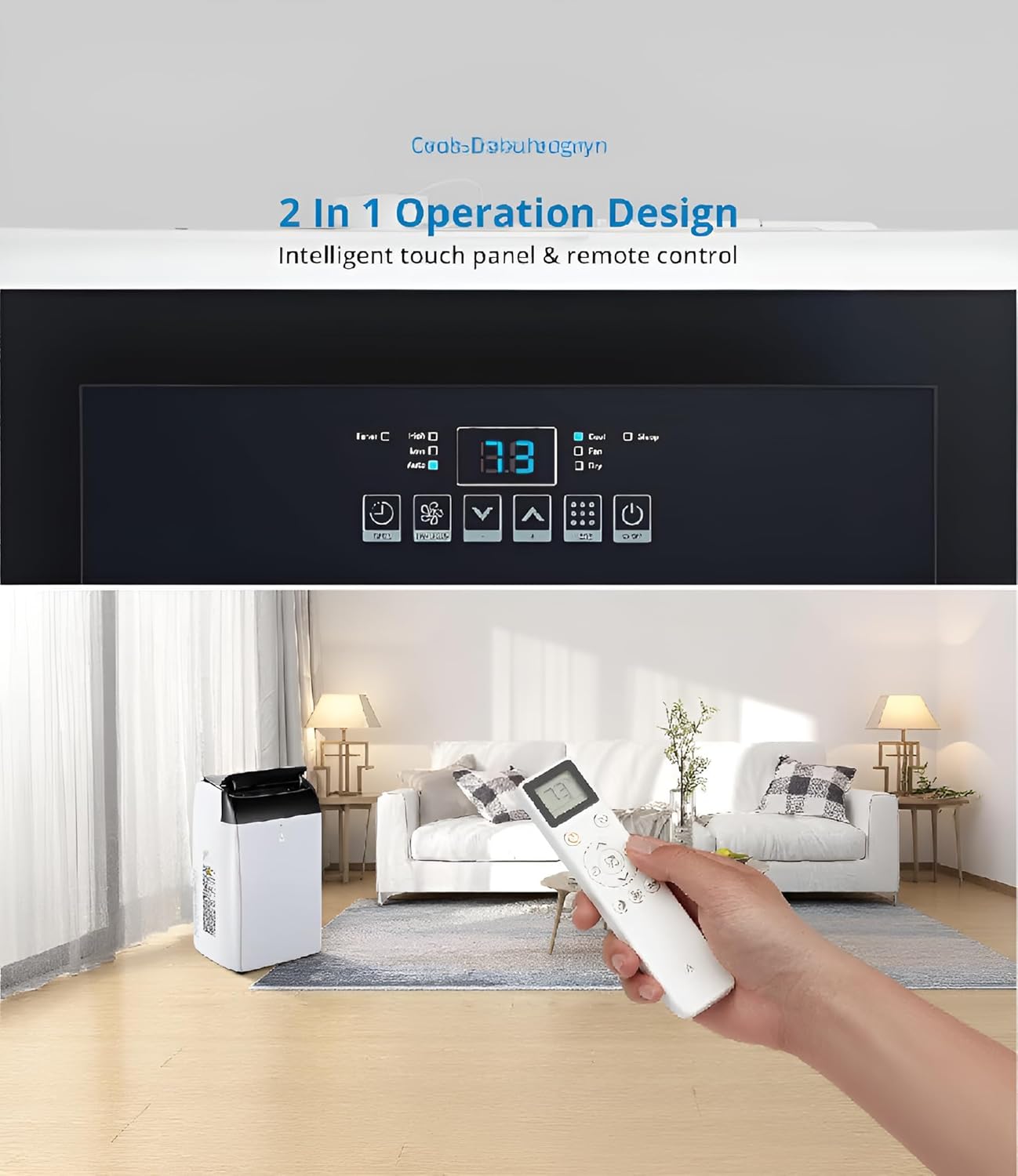 14,000 BTU (Ashrae)/10,000 BTU (SACC) Portable Air Conditioner - Cools 700 Sq.Ft, 3-in-1 AC with Dehumidifier & Fan, 52dB Quiet, 24H Timer, Remote, Black Top for Home/Office