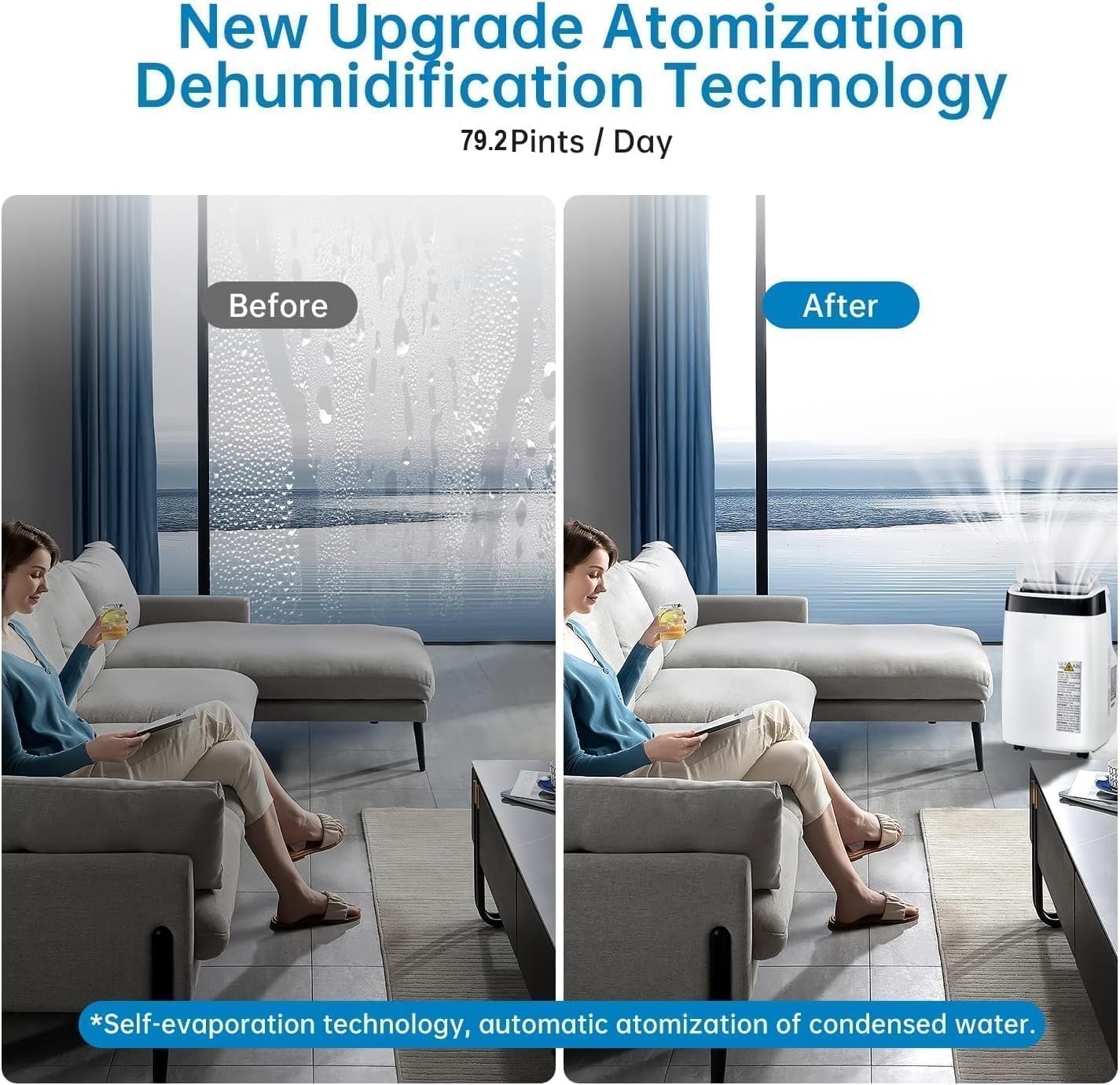 12,000 BTU Portable Air Conditioner 3-in-1 Cooling, Dehumidifier & Fan Cools up to 550 Sq. Ft., Remote Control, Quiet 54dB, 24H Timer, Window Kit Included, White