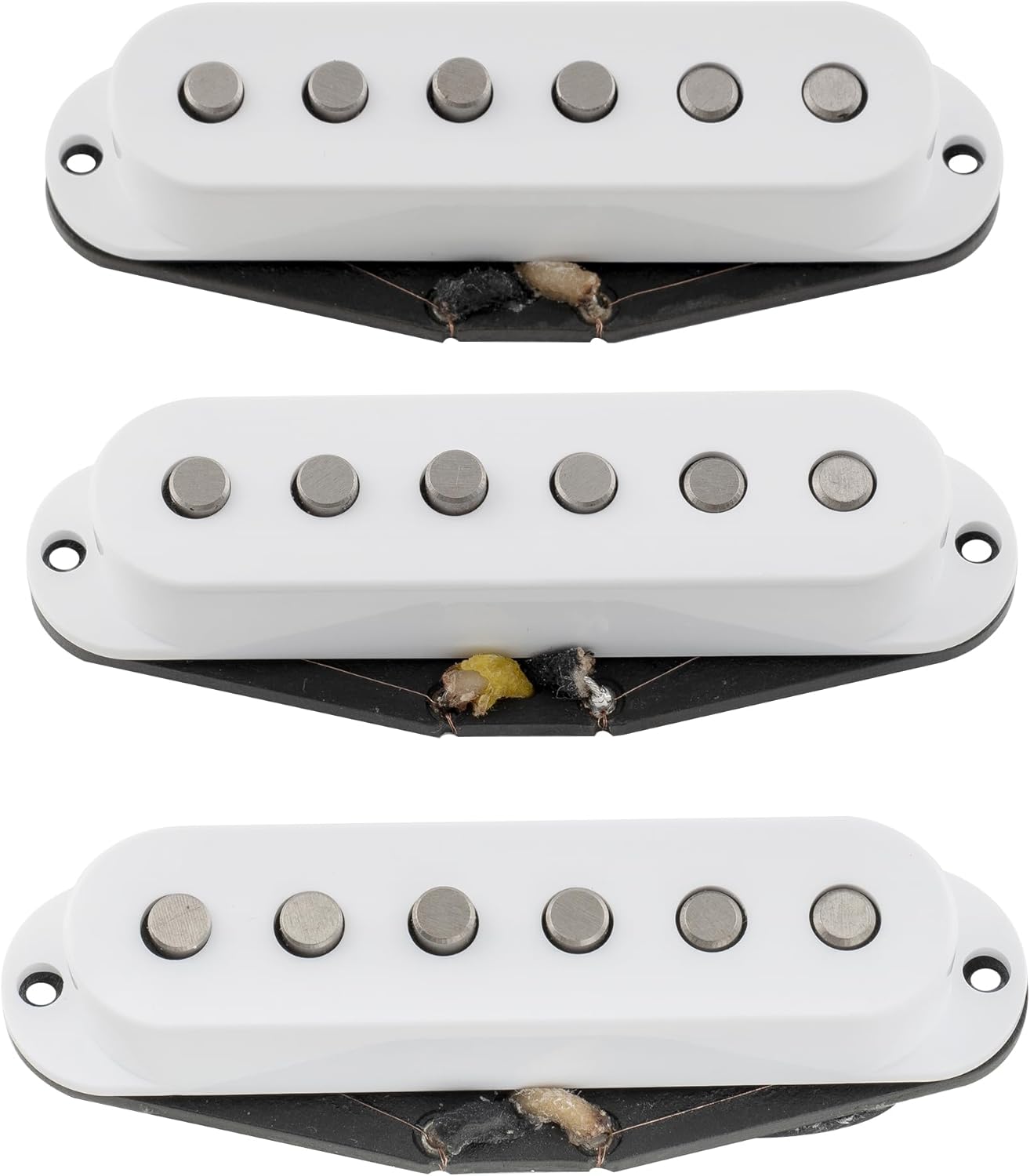 The Revival Pickups RPS1 Vintage Classic Alnico 5/Alnico 3 Strat Single Coil Pickups Neck Middle Bridge Pickup Set for Stratocaster Style Electric Guitar, White