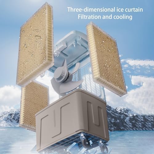 Portable Air Conditioners, 120°Oscillation Three Wind Speed Evaporative Cooler, Large Water Tank Air Cooler for Room Office(50 * 40 * 98cm)