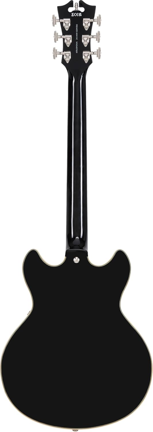 D'Angelico Premier Mini DC Electric Guitar - Black with Stopbar Tailpiece