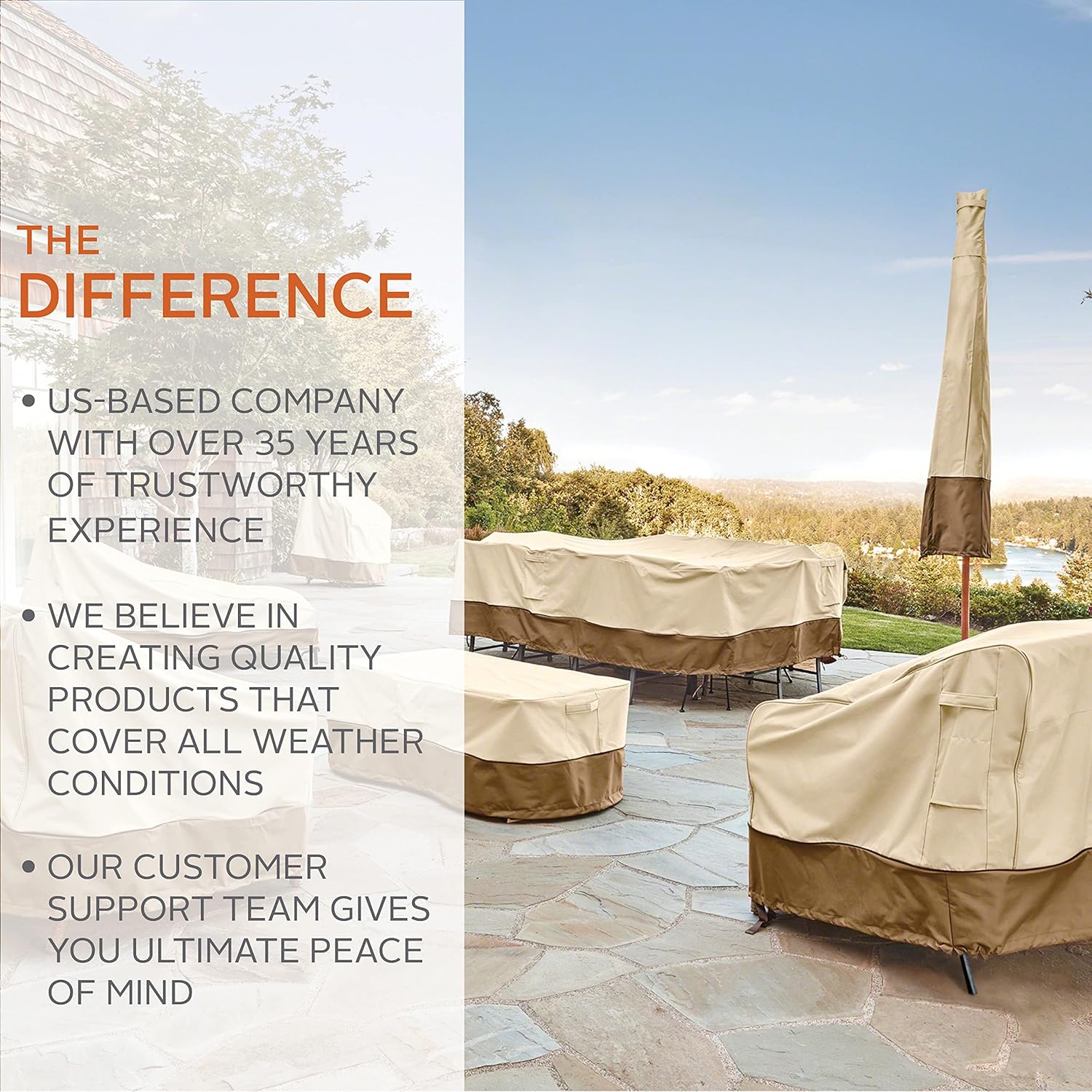 Classic Accessories Veranda Water-Resistant 100 Inch Conversation Set/General Purpose Patio Furniture Cover, Patio Furniture Covers