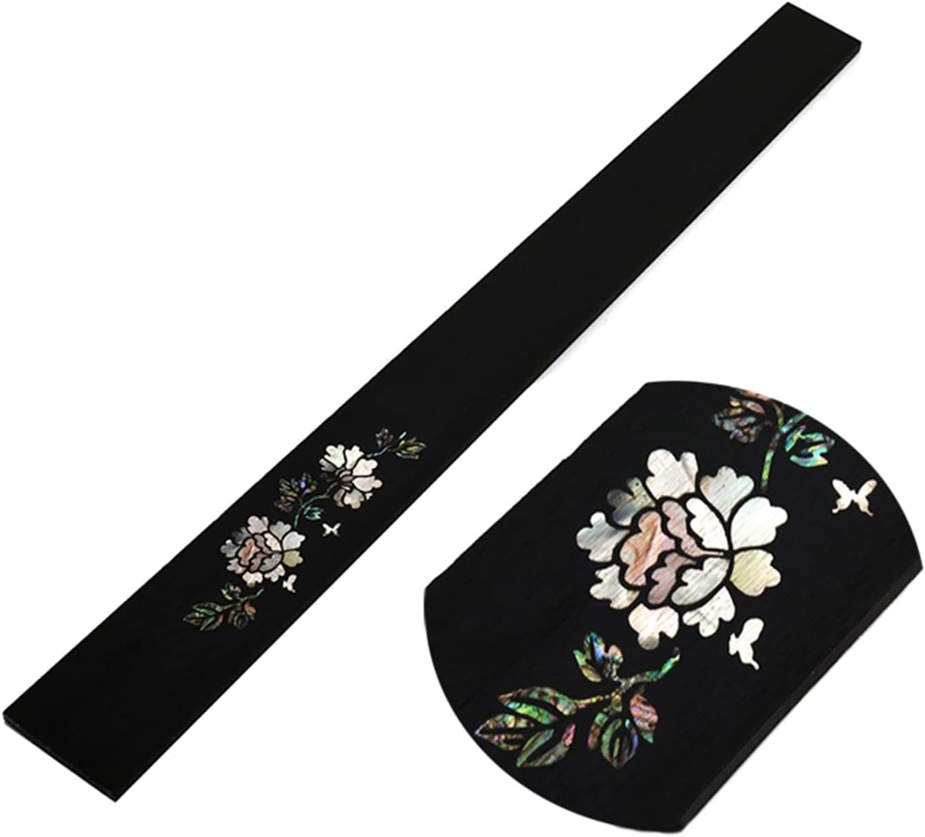 ZUZU Guitar Fretboard Ebony Color Shell Inlay Craft Electric Guitar Wooden Folk Guitar Fretboard Unfinished Guitar Neck