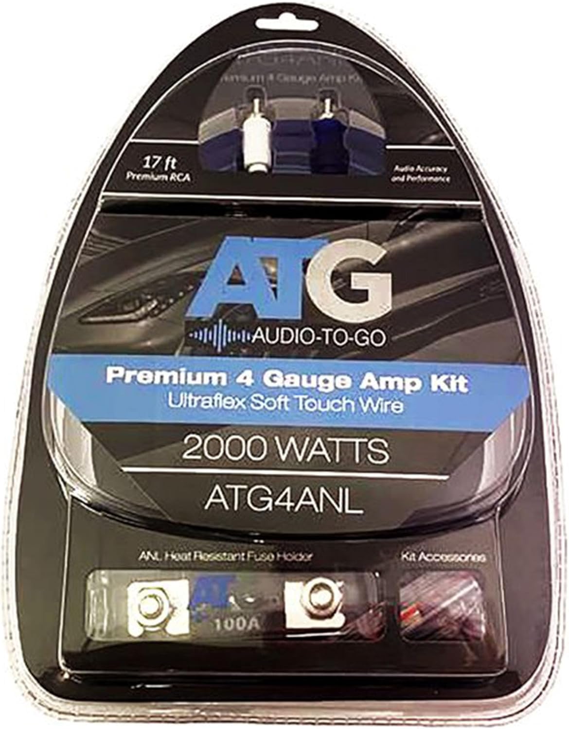 ATG Audio 4 Gauge Soft-Touch Amplifier Wiring Kit with ANL Fuseholder - ATG4ANL