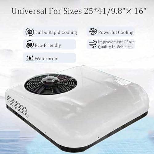 RV Roof Top 12V/24V Air Conditioner RV Air Conditioner, Camper A/C Unit, Cooling for Van, Box Truck, Trailer, Caravan, Tractor-24v (White 12v)