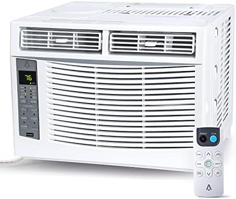 6,000 BTU Window Air Conditioner,Cool Rooms Up to 350 Sq.Ft.,Smart Window AC Unit with Smartphone App or Remote Control,3 Fan Mode,Sleep&ECO Mode,Washable Filter,for Bedroom Apartment Office,New R32