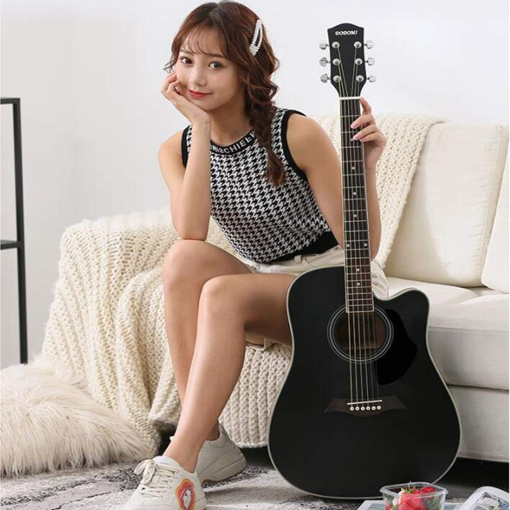 Acoustic Guitar GDMING Dreadnought Acoustic Guitars with Spare Strings Performance Bag Matte Surface 41 Inches Wooden Guitar Suitable for Playing with Sing