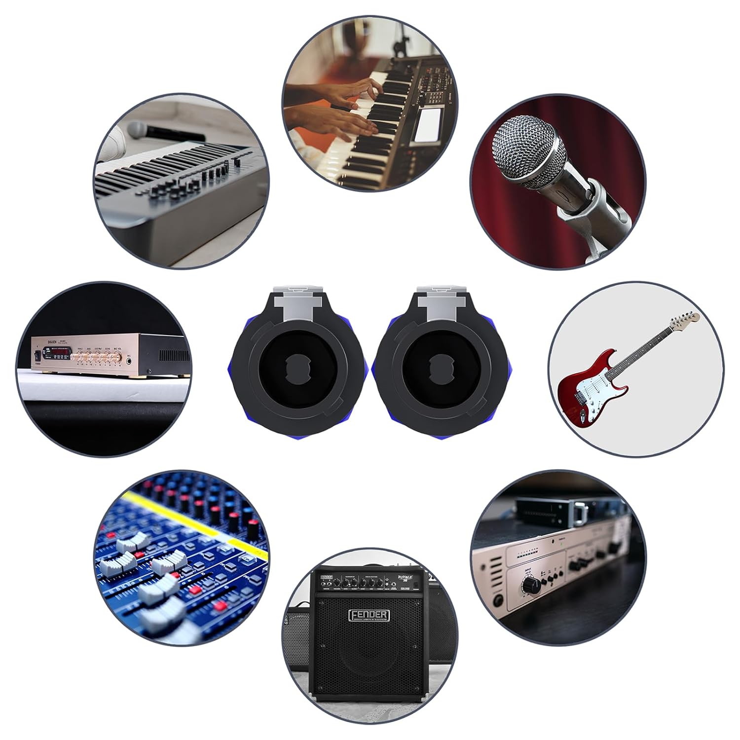 2 Pack 100 feet Professional Speakon to Speakon Cables, 12 AWG Patch Cords DJ/PA Audio Amplifier Speaker Cable Wire