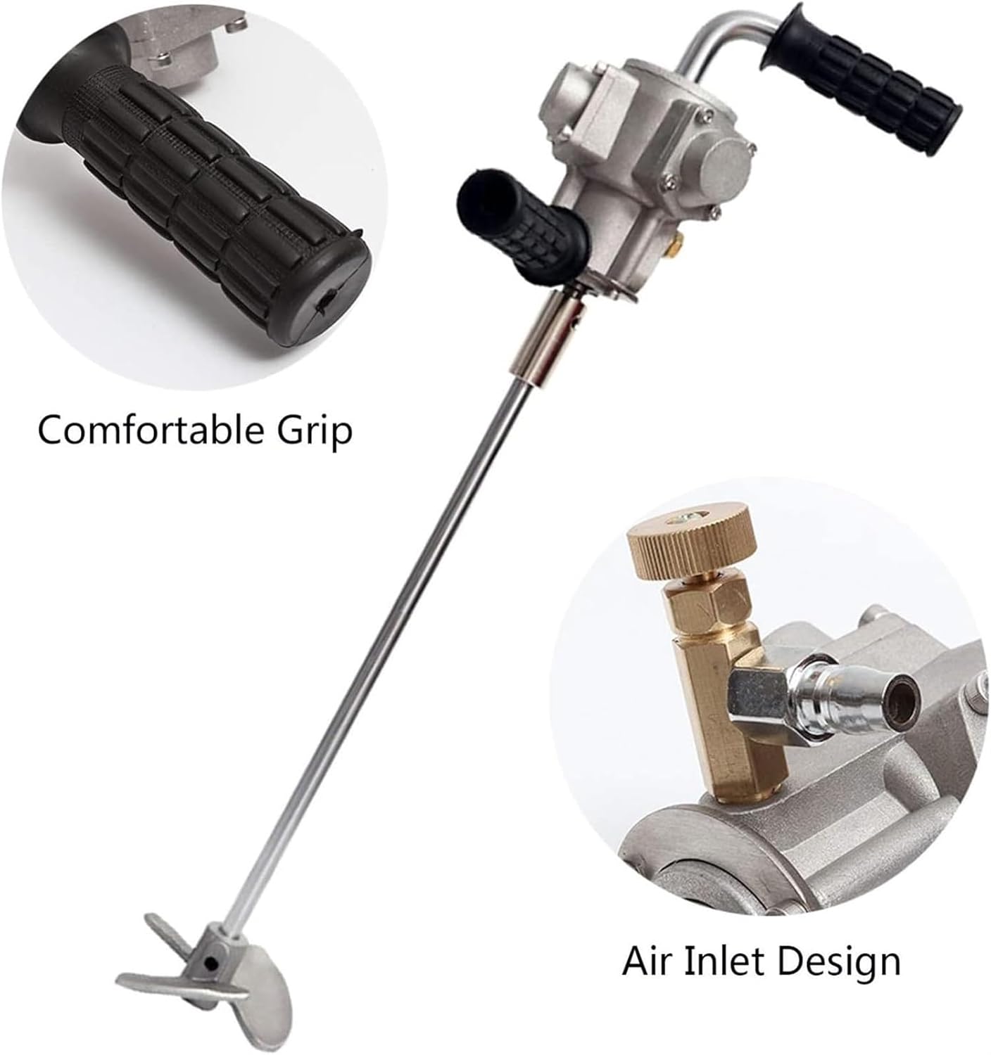 Portable Pneumatic Paint Mixer, 5 Gal/20L Adjustable Speed Coating Mixer Machine, Air Agitator Paint Mix Tool for Paint Coating Materials Viscous Liquid Ink