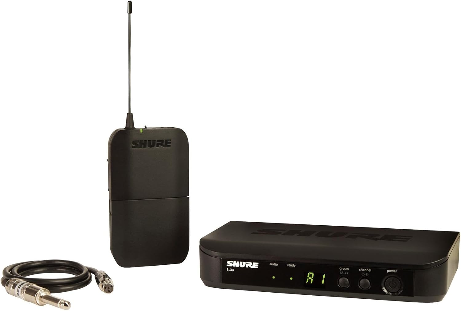 Shure BLX14 UHF Wireless System for Guitar and Bass with 1/4 Jack - 14-Hour Battery Life, 300 ft Range, UHF | Includes 1/4