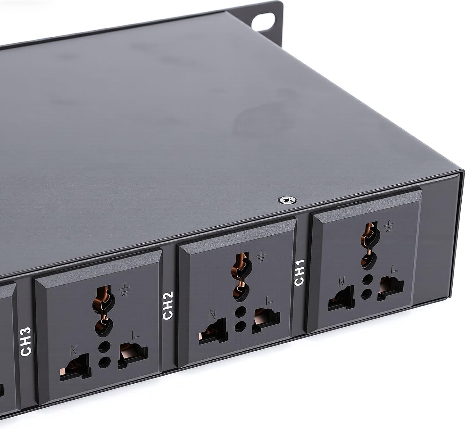 PUSOKEI 10 Outlet Power Sequencer Conditioner, Audio Equipment Power Sequencer Regulator with Digital Display, Rack Mount, for Home Theater, Stage, Studio (10 Outlet)