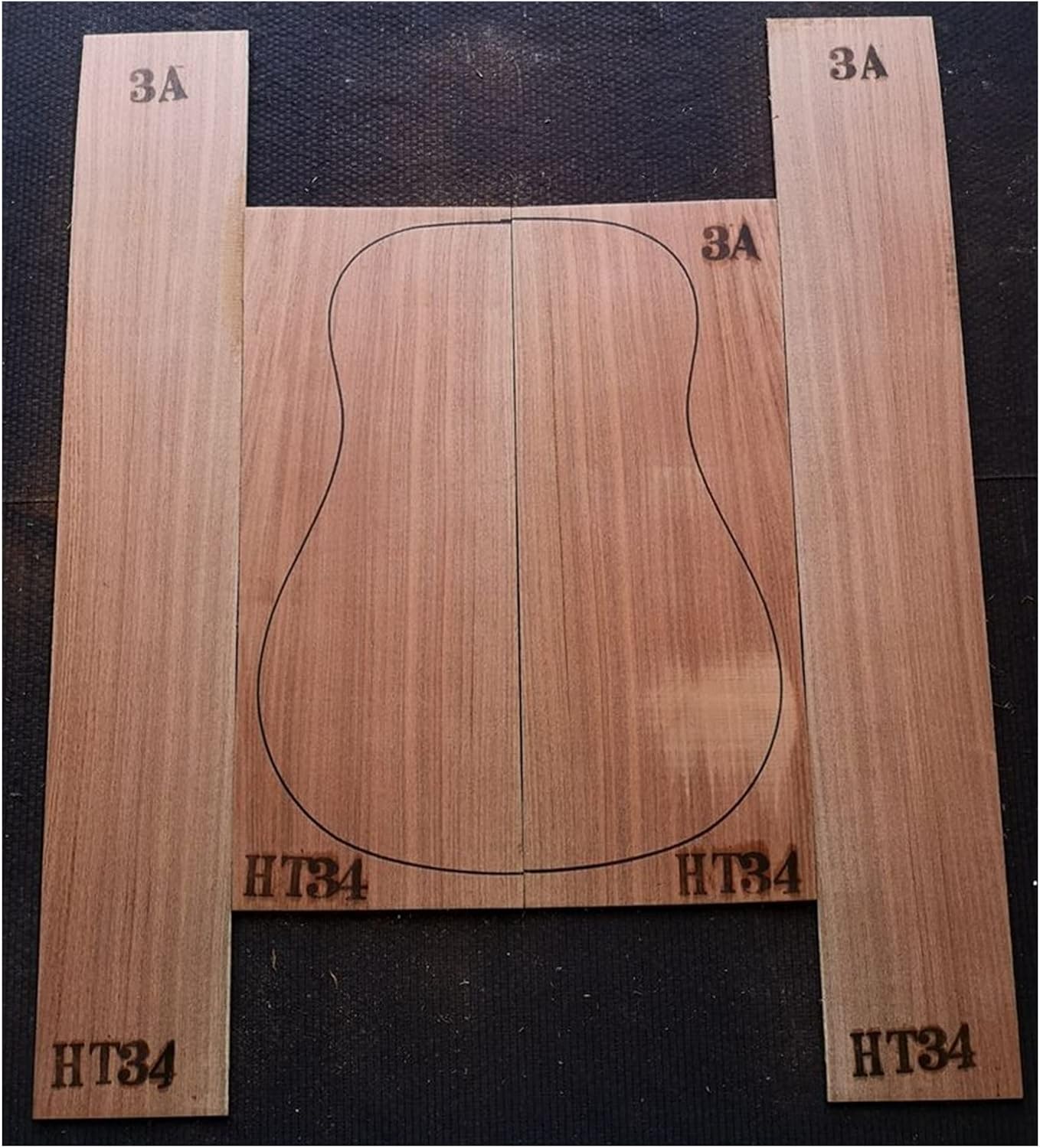 Black Walnut Ebony Guitar Full Veneer Back Side Guitar Production Material DIY Guitar Kit (Color : 4)