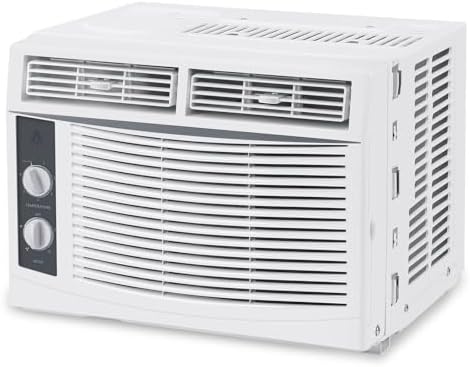 5000BTU Window Air Conditioner, AC Unit Cool up to 150 Sq. Ft. with Manual Adjustable Fan and Cooling Settings, Fan Speeds/Easy Install Kit Included, for Small Bedroom, Living Room, Home Office