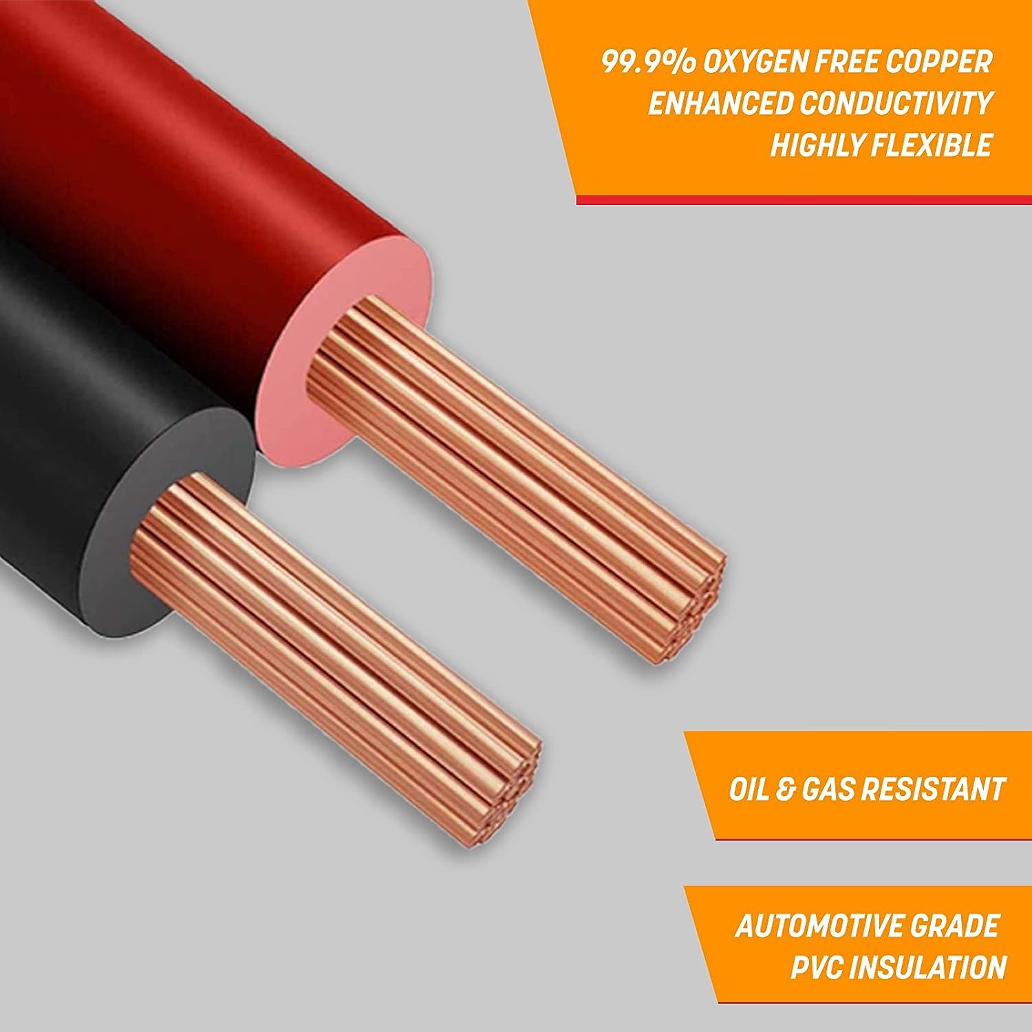GS Power OFC Pure Copper 10 Gauge Wire 50ft Oxygen Free, Electrical 12v Primary Hi-Fi Speaker Cable, 10AWG for Amplifier, Solar Panel, Automotive, Battery Cable, Stereo, Car, Home Theater, RV Power