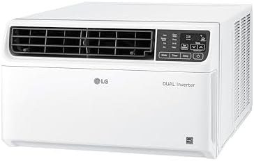 LG 6000 BTU Window Air Conditioner Energy Saving Dual Inverter, Remote Control, WiFi, LG ThinQ, Alexa, Hey Google Enabled Washable Filer Ultra-Quiet Cools Small Room up to 250 Sq.Ft White LW6023IVSM