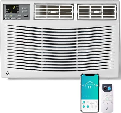 12,000 BTU Window Air Conditioner,AC Window Unit Cool up to 550 Sq. Ft w/Wifi Controls & 4 IN 1 Cooling, Dry, Fan,and Auto Mode, Low Noise,Perfect for Small Bedroom, Living Room, Home,Office
