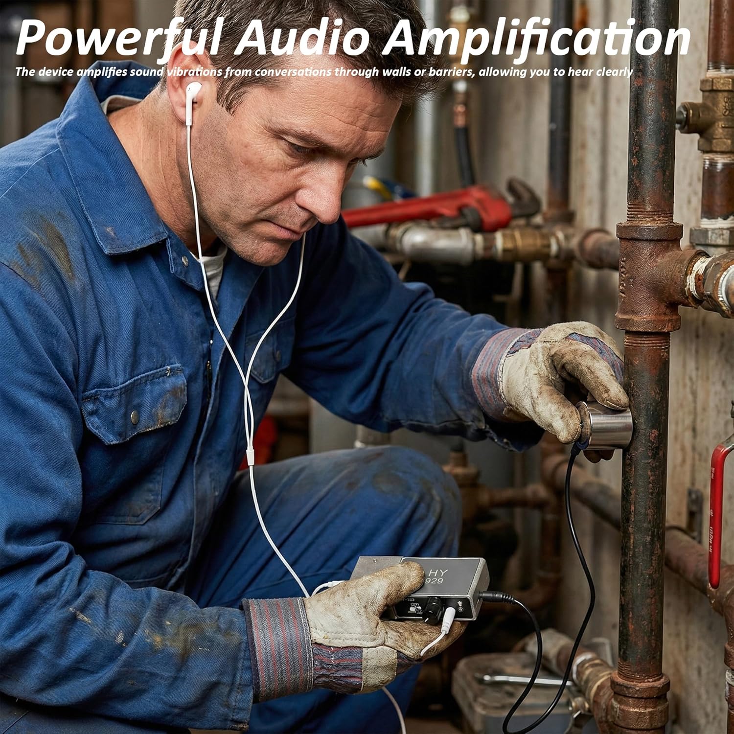 Enhanced Version Super Sensitive Listen Thru-Wall Contact, Sound Amplifier Listening Device, Probe Microphone Amplifier System, Recorder Module, A-1+R