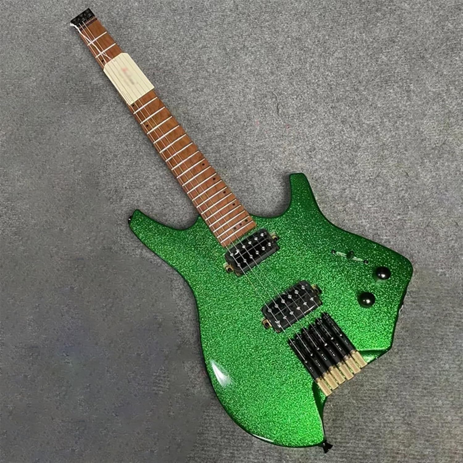 VENEKA Headless Electric Guitar High Gloss Headless Electric Guitar 30 Inch Travel Guitar Solid Basswood Body Canada Maple Fingerboard (Color : 03)