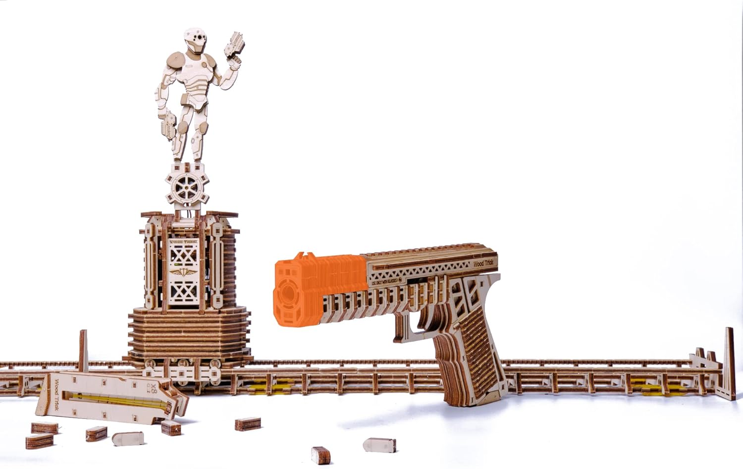 Wood Trick Electric Shooting Target Game 3D Wooden Puzzles for Adults to Build - Target Shooting Games for Adults - Wooden Model Kits for Adults