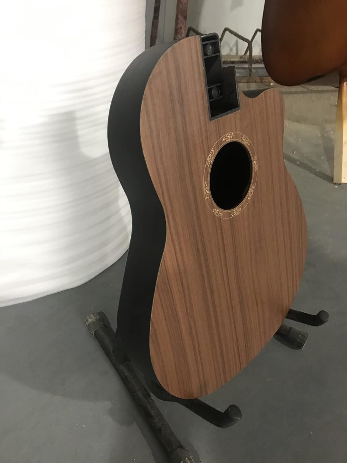 FLFL 1Pcs 39 Inch Acoustic Guitar Body 6 Strings Round Back Cutaway Design Folk Guitarra Panel Unfinished Guitar Kit