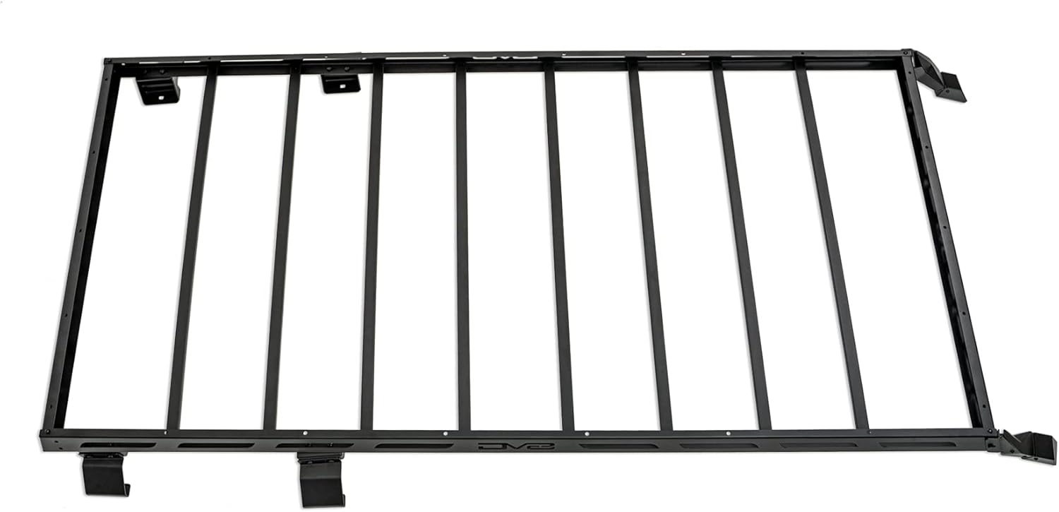 DV8 Offroad Hard Top Roof Rack for 2021-2025 Ford Bronco 4-Door | OEM Hardtop | Mounts 40” & 50” Light Bar | Bolt-On Installation | Multiple Tie Down Points | 200 lb Capacity | Multiple Accessories