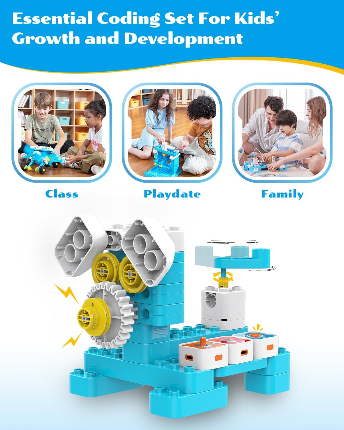 WhalesBot A7 36-in-1 Kids Coding & RC Robot Kit, 160+ Piece Educational Building Set with Sensors & 2 Controllers & Motors, Interactive Storytelling & Play Cards, Toy Gift for Boys & Girls Ages 3-8