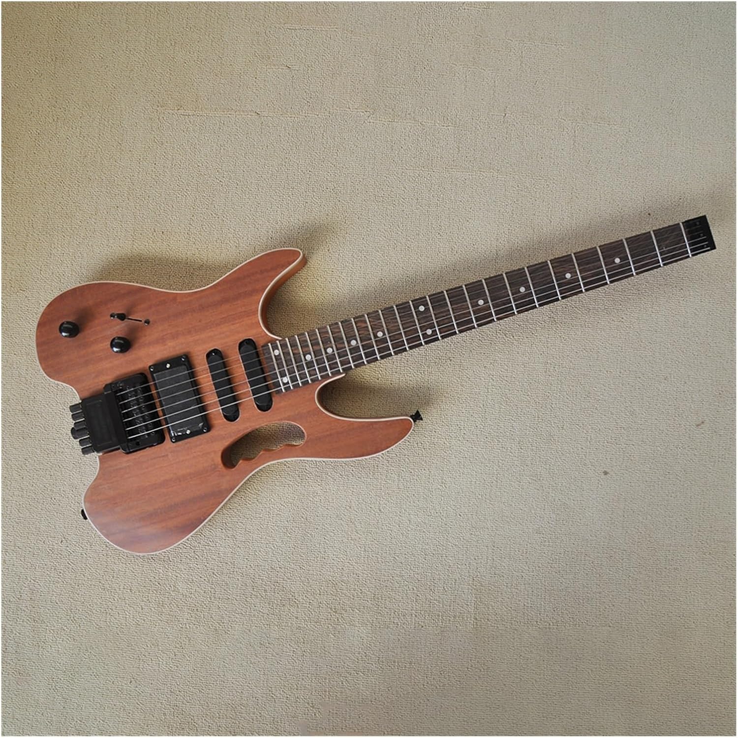 VENEKA Headless Electric Guitar Left Handed 39 Inches Headless Electric Guitar with SSH Pickup Rosewood Fretboard 24 Frets (Color : 01)