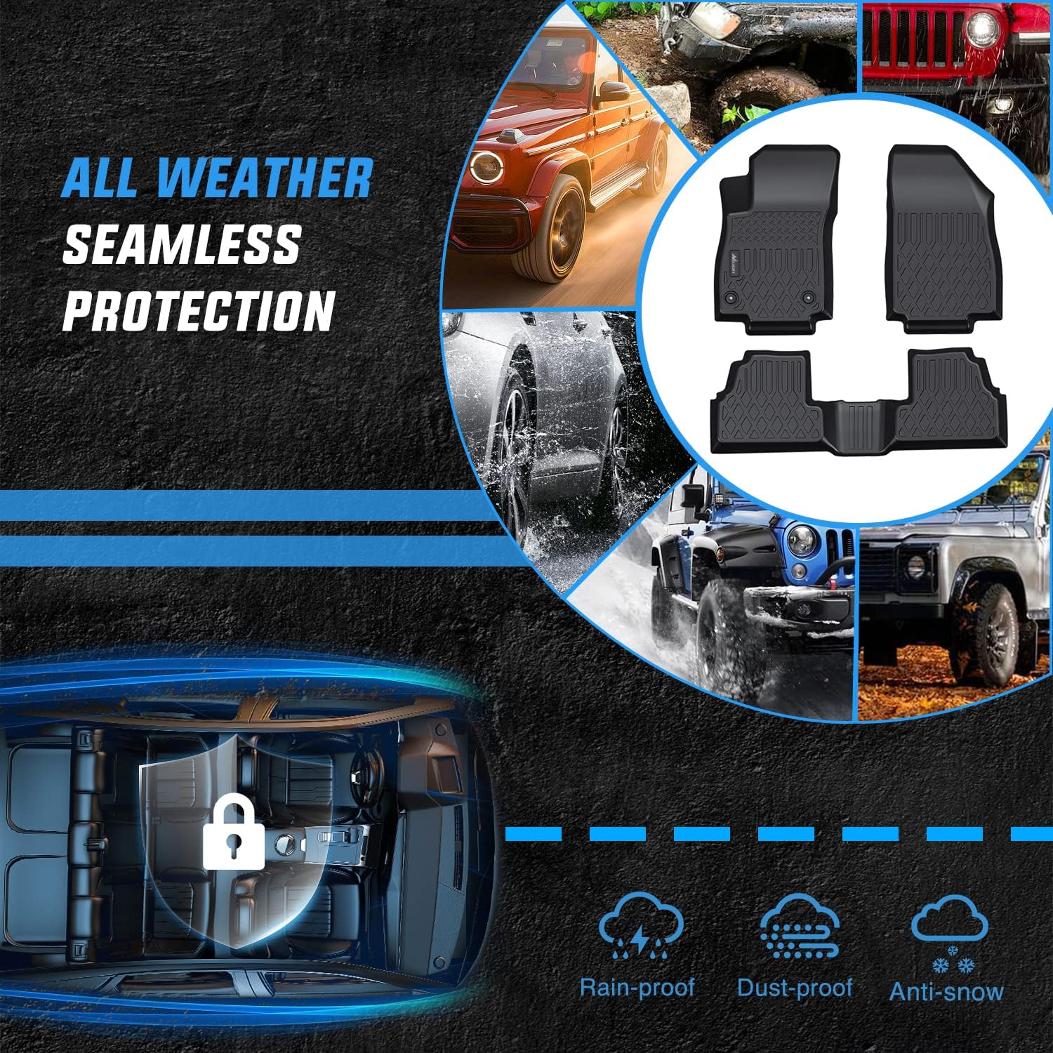 Nilight TPE Floor Mats for 2014 2015 2016 2017 2018 2019 2020 2021 2022 2023 Chevy Trax/2013-2023 Buick Encore,All Weather Custom Fit Heavy Duty Floor Liners