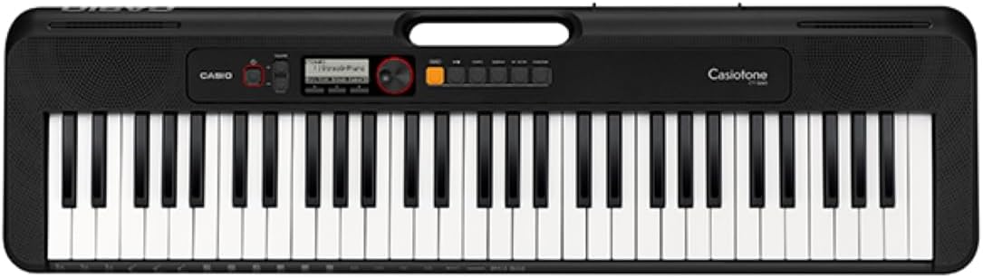 Casio Casiotone CT-S200 – 61-Key Portable Keyboard for Beginners | 400 Tones, 77 Rhythms, LCD Display, Dance Music Mode, USB-MIDI, Stereo Speakers | Includes Power Supply & Music Rest | Black