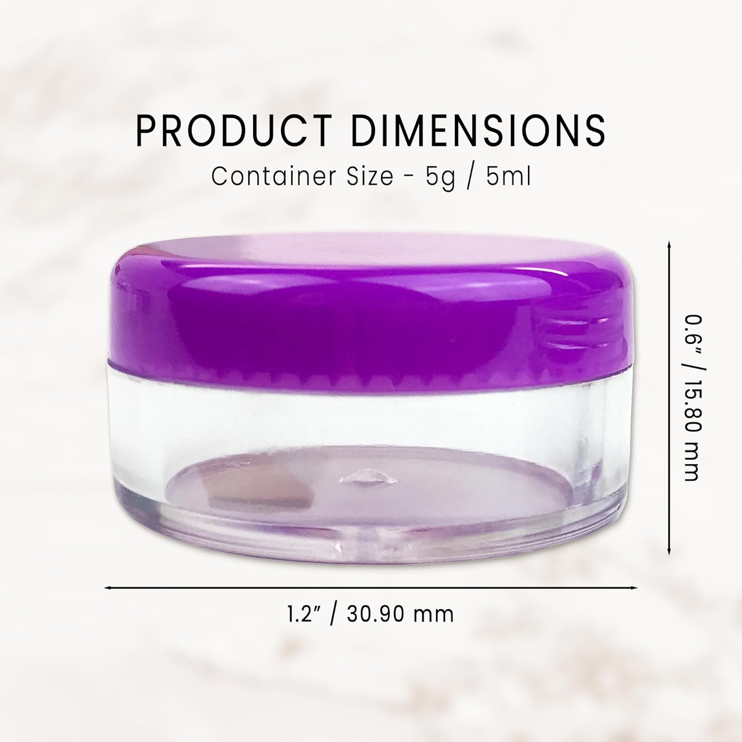 Beauticom 5G/5ML Round Clear Jars with Purple Lids for Small Jewelry, Holding/Mixing Paints, Art Accessories and Other Craft Supplies - BPA Free (Quantity: 1000 Pieces)