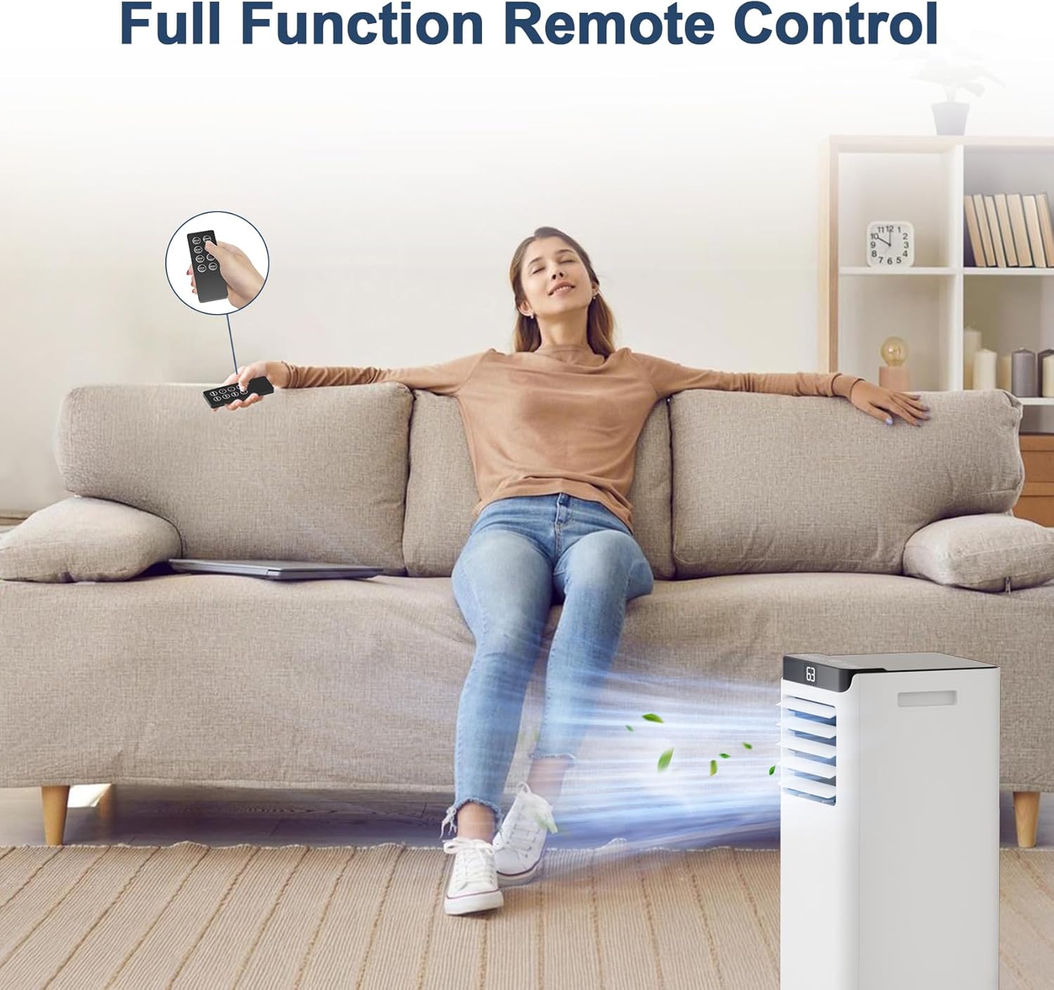 Portable Air Conditioners 10,000 BTU Air Conditioner Portable for Room up to 450 Sq.Ft. Portable AC Unit with Remote Control 4 Modes Dehumidifier Window Mount Exhaust Kit (YN-10K/07I)