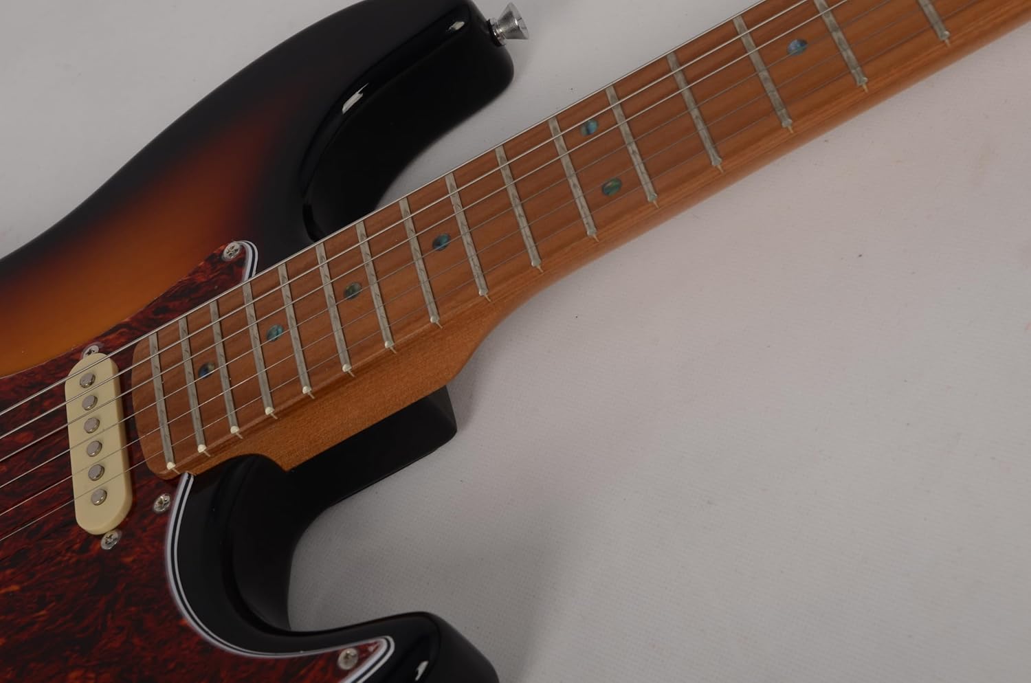 Electric Guitar by ST Series, Full Size Solid Body, Roasted Basswood Body, Roasted Maple Neck, Gig Bag Included