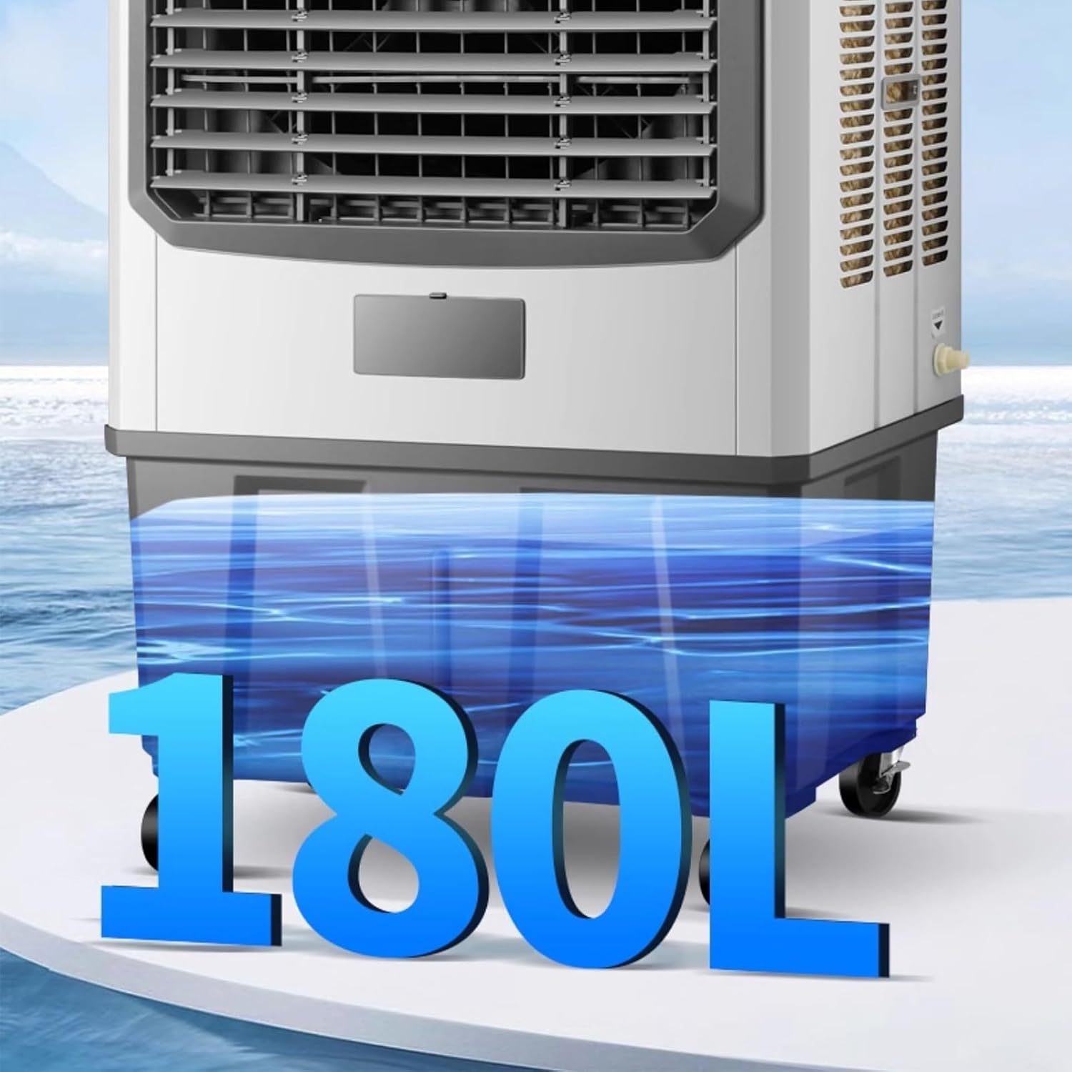 Portable Swamp Cooler, Evaporative Air Cooler with 3 Speeds, Industrial Air Conditioner for Indooor Outdoor Patio Garage(75 * 48 * 160cm)