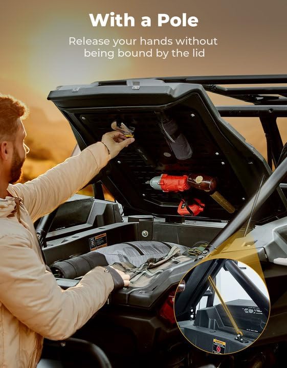 KEMIMOTO 2024 2025 XP 1000 Tonneau Cover Upgraded Waterproof Compatible with Polaris RZR XP 1000/4 2024 2025 Heavy-Duty Rear Bed Cargo Box Storage Enclosure Trunk Accessories Replace #2884548