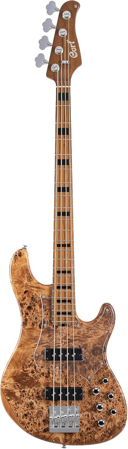 Cort GB Series Modern 4 Bass Guitar, Open Pore Vintage Natural