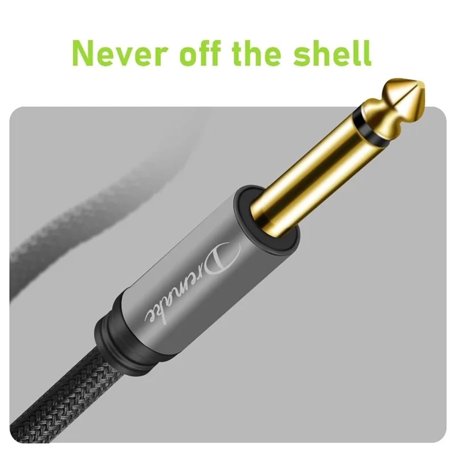 TS 6.35mm to 6.35mm Mono Amp Cord 1/4'' TS Mono 6.35mm Jack Male to Male Audio Cable for Guitar Mixer with Zinc Alloy Housing(3m)