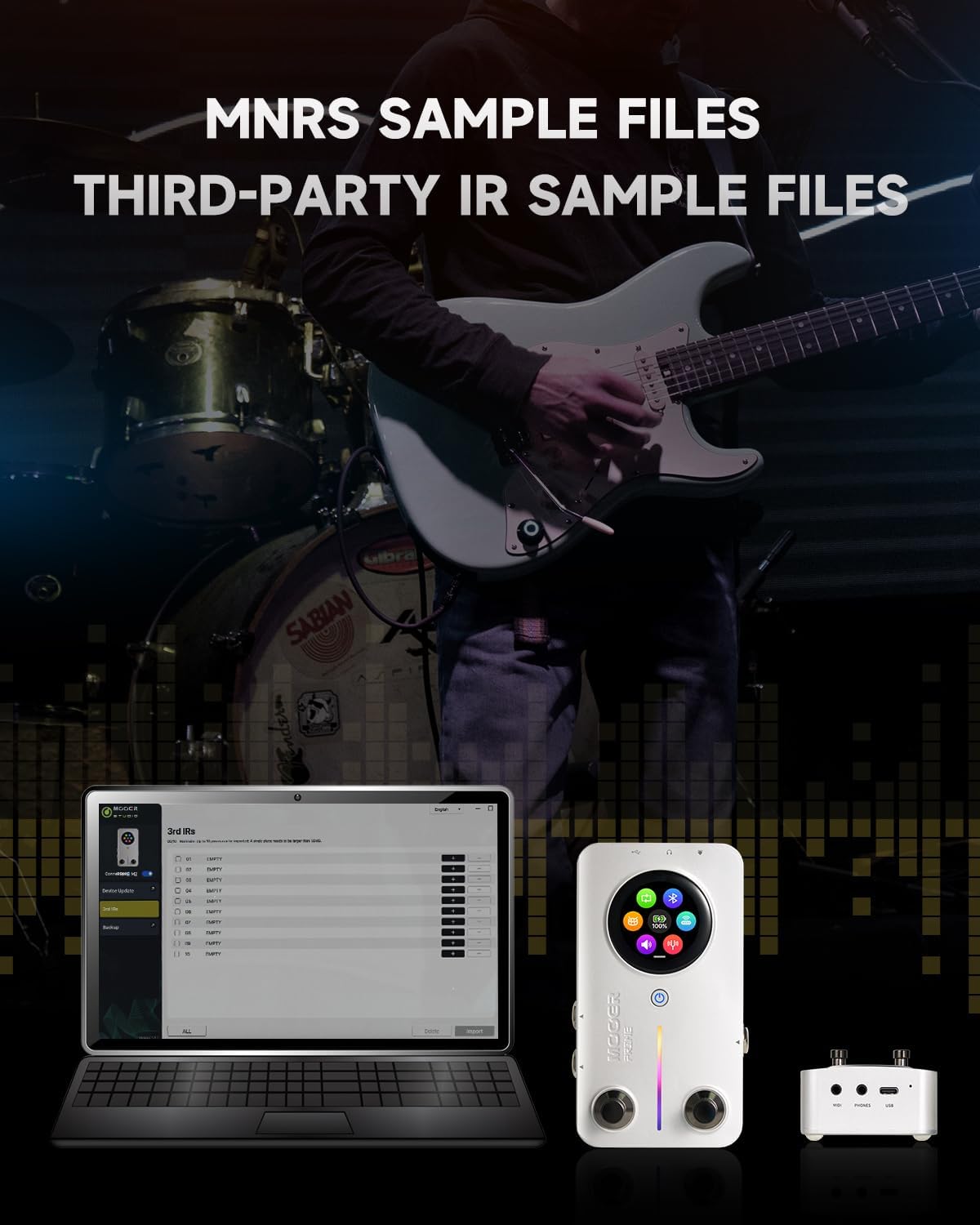 MOOER Prime M2 Wireless Desktop Multi Effects Pedal with APP editor, MIDI Function, Bluetooth PlayBack, IR Loaders, Touch Screen, Looper Drum Machine for Guitar and Bass