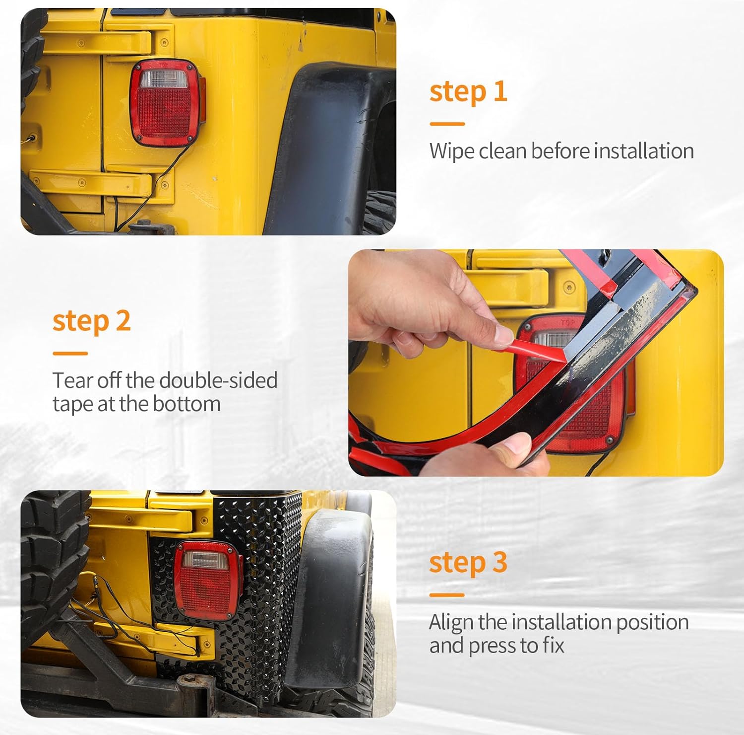 RT-TCZ for Jeep TJ Body Armor Rear Corner Guards Quarter Panel for Jeep Wrangler TJ 1997-2006 Black Exterior Accessories 2pcs