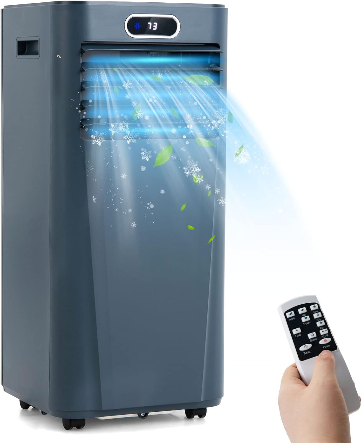 PETSITE Portable Air Conditioner, 3-in-1 AC Cooling Unit Dehumidifying, Fan & Air Cooler Function, Remote Control, Window Kit Included (10000BTU, Dark Blue)