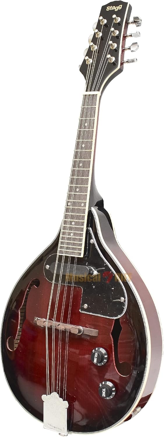 Stagg M50E Acoustic-Electric Bluegrass Mandolin with Nato Top - Redburst