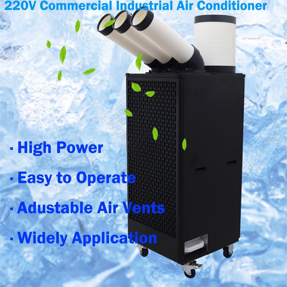 220V Commercial Industrial Air Conditioner Portable Industrial Spot Cooler 2500W Mobile Air Conditioner 1000-1100m³/h 22500BTU