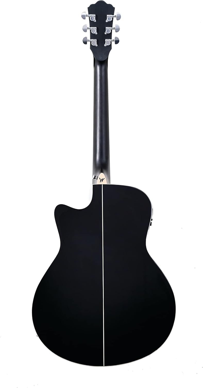 Washburn Deep Forest Burl ACE Acoustic Electric Guitar, Black Fade (DFBACEB)