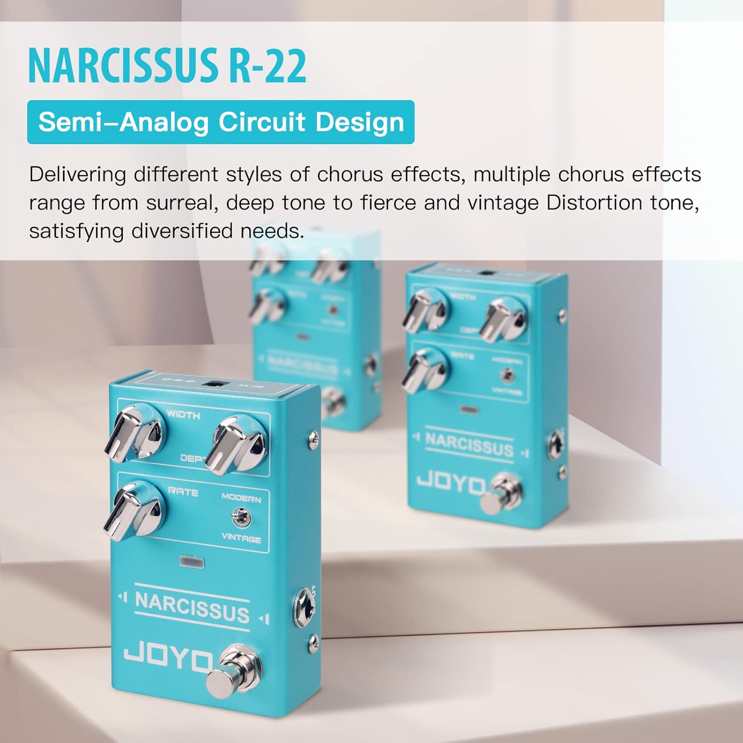 JOYO R-22 Chorus Pedal Semi-Analog Circuit and JF-22 Orange Amplifier Simulator Distortion Pedal