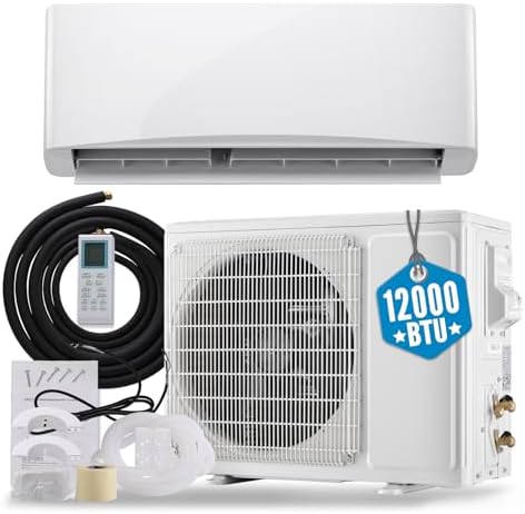 WANAI 12000 BTU 115V Mini Split Air Conditioner & Heat Pump System, 17 SEER2 Split Unit Ac Cool Up to 750 Sq.Ft with Installation Kit for Home, Office & Commercial Space