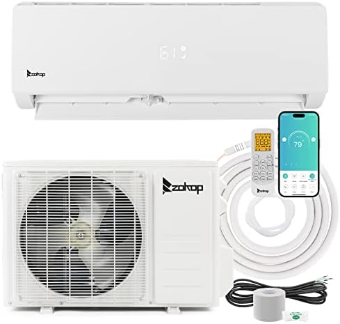Winado 12,000 BTU Mini Split Air Conditioner Inverter, 19 SEER 115V Energy Saving Split-System AC w/Pre-Charged Condenser, Heat Pump, WIFI Remote Control, Installation Kit, Cools Up to 750 Sq. Ft.