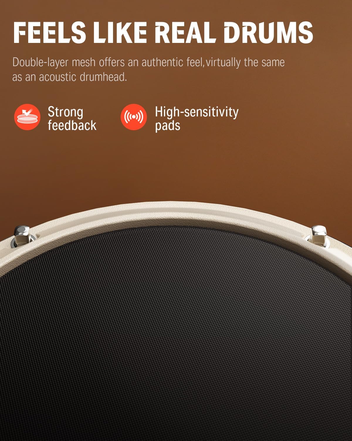 Donner DED-80 Electric Drum Kit with 4 Quiet Mesh Pads, 180+ Sounds, 30 Demo Songs, 10