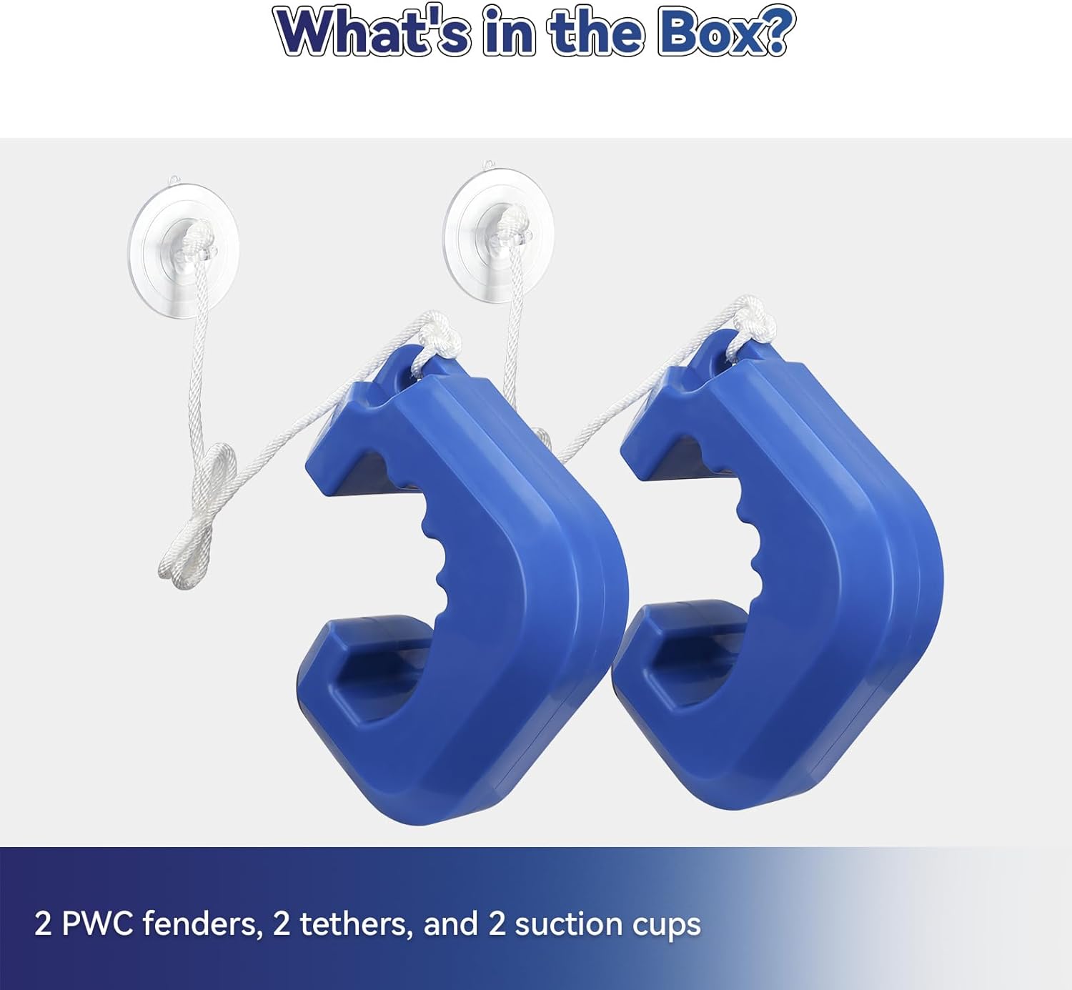 Jet Ski Bumpers for Docking, PWC Fenders Fit Yamaha Jet Skis, PWC Bumpers Waverunner Accessories with Quick Attachment, 2 Pack, Blue