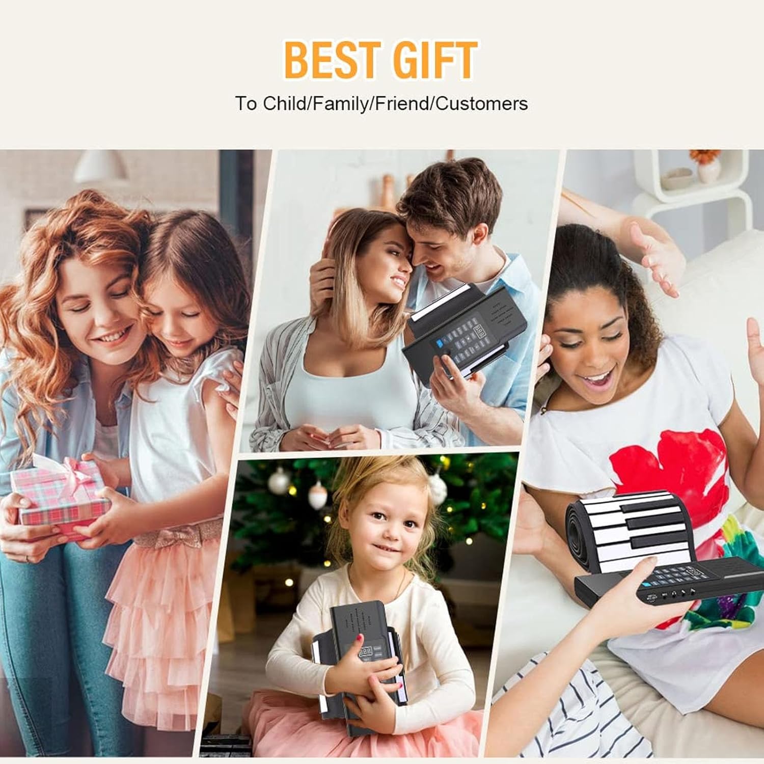 Roll Up Flexible Piano Keyboard 88 Keys, Portable Lightweight Electronic Piano with Speakers, USB MIDI Output for Teaching (US Plug)