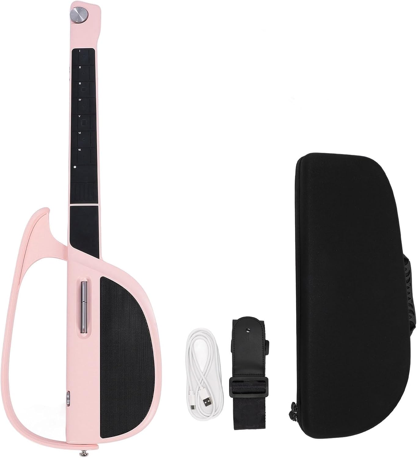 C1 Stringless Smart Guitar, Foldable Travel Stringless Guitar, App Interactive Chord Sheets, Built in Speaker and Drum system, Automatic Accompaniment Guitars with Storage Bag